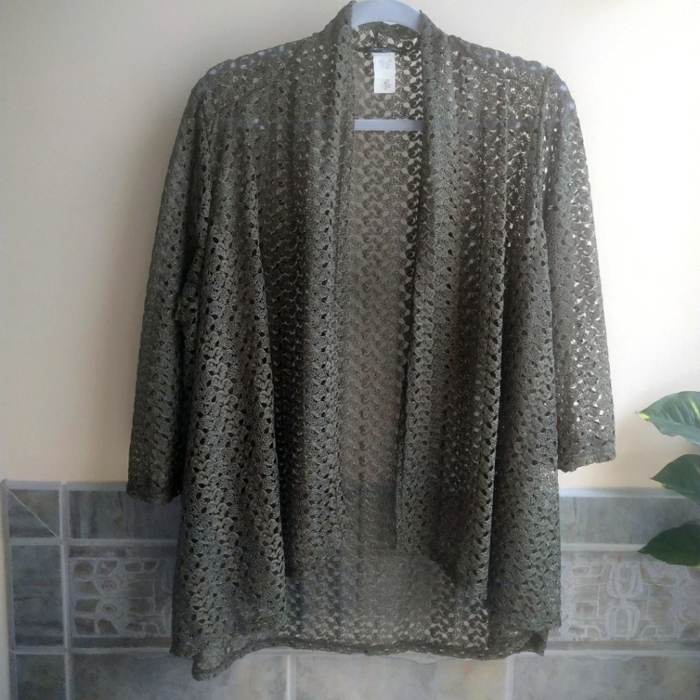 Green Lace Shawl cardigan